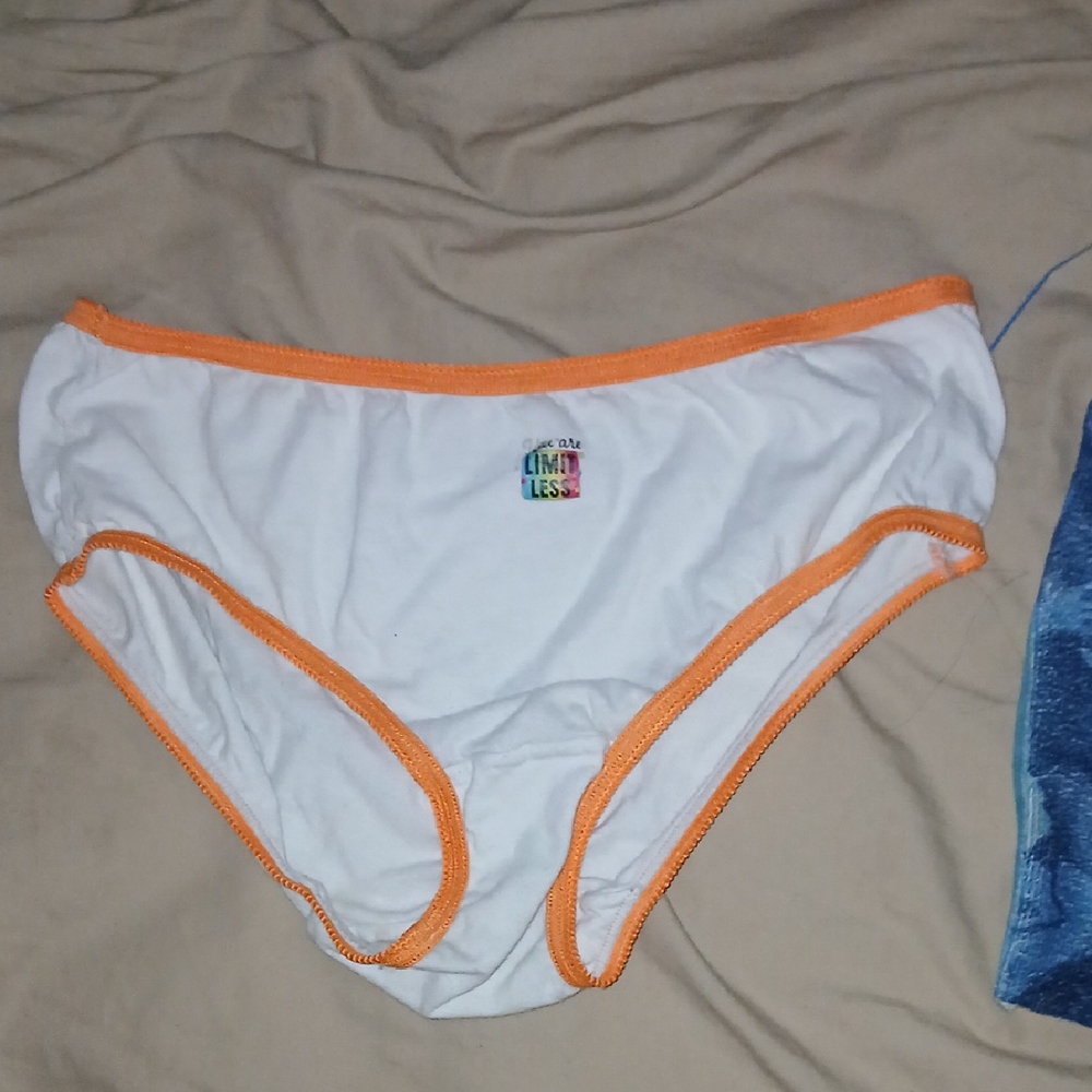 White and Orange Bikini Bottoms